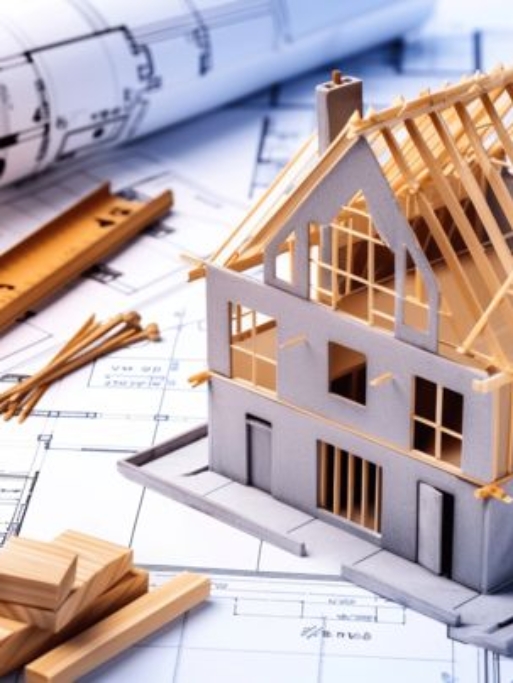 construction company build a new house building Background